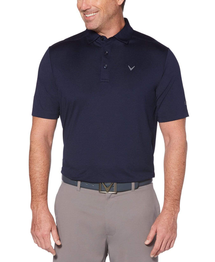 Mens Cooling Micro Hex Polo With Chevron Polos Peacoat / L