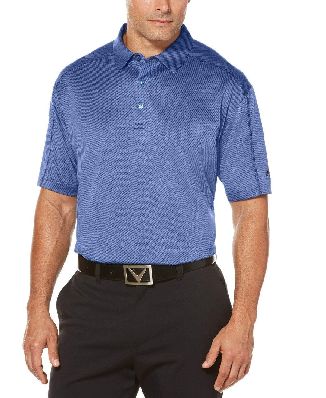 Mens Denim Jacquard Polo-Polos-Bright Cobalt-L-Callaway Apparel