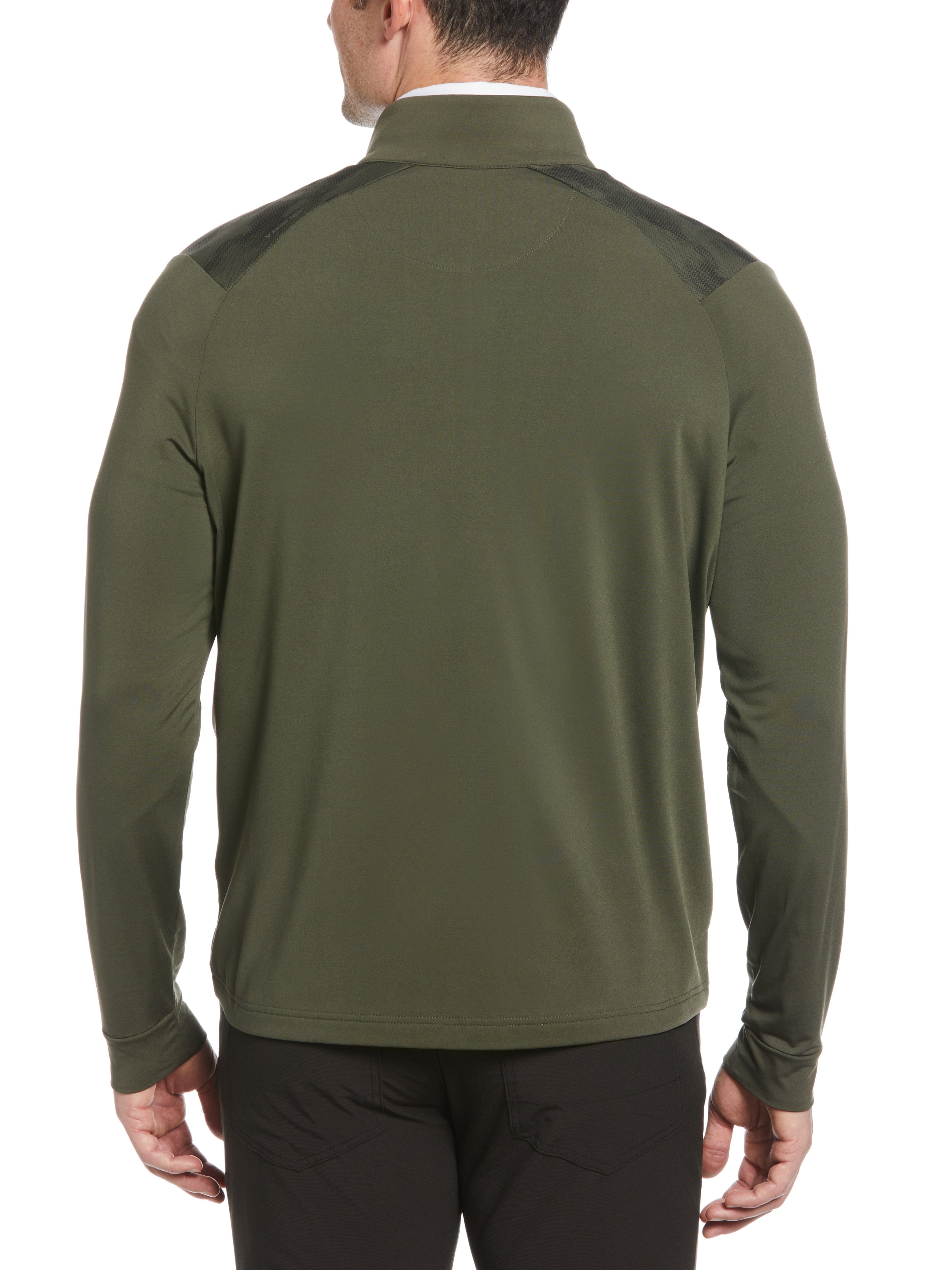 Mens Engineered Digital Camo Print Quarter Zip Golf Pullover
