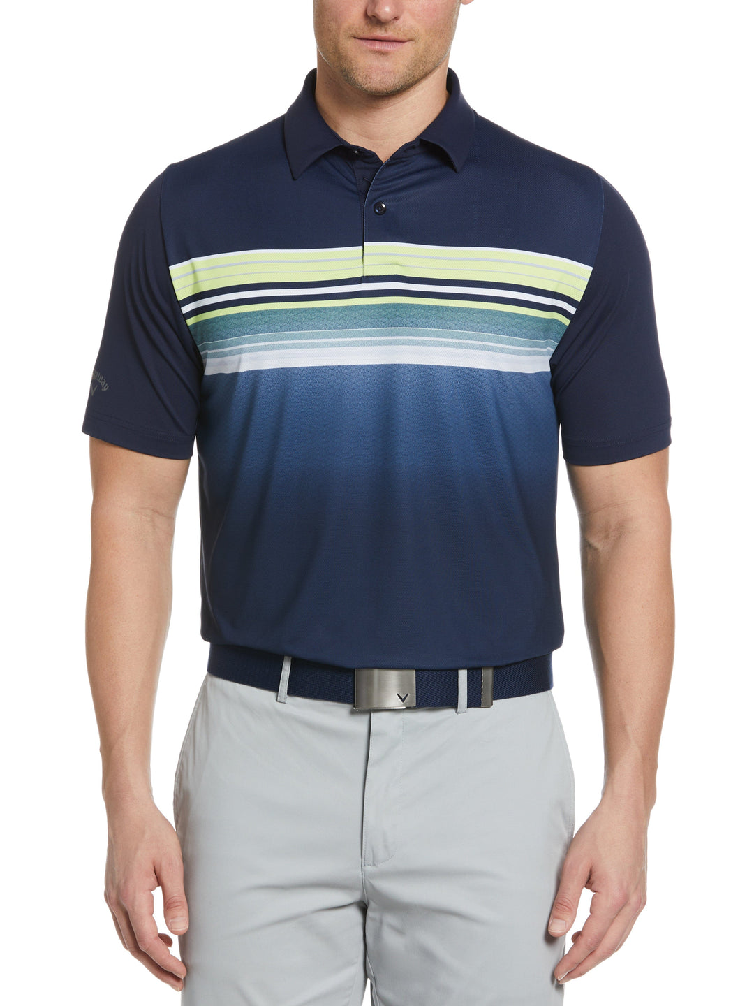 Engineered Fluid Stripe Golf Polo (Peacoat) 