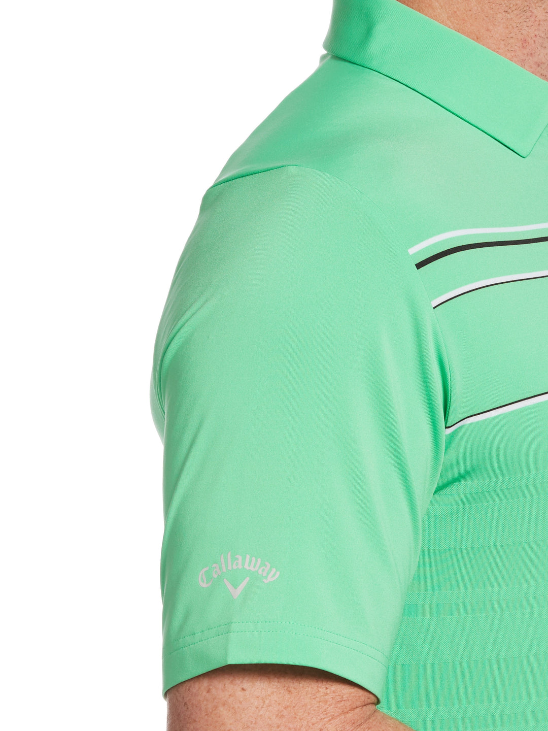 Mens Engineered Stripe Textured Chest Swing Tech Polo-Polos-Callaway