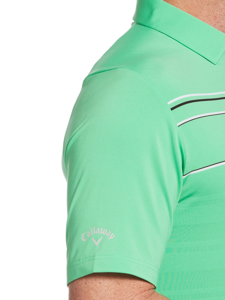 Mens Engineered Stripe Textured Chest Swing Tech Polo-Polos-Callaway