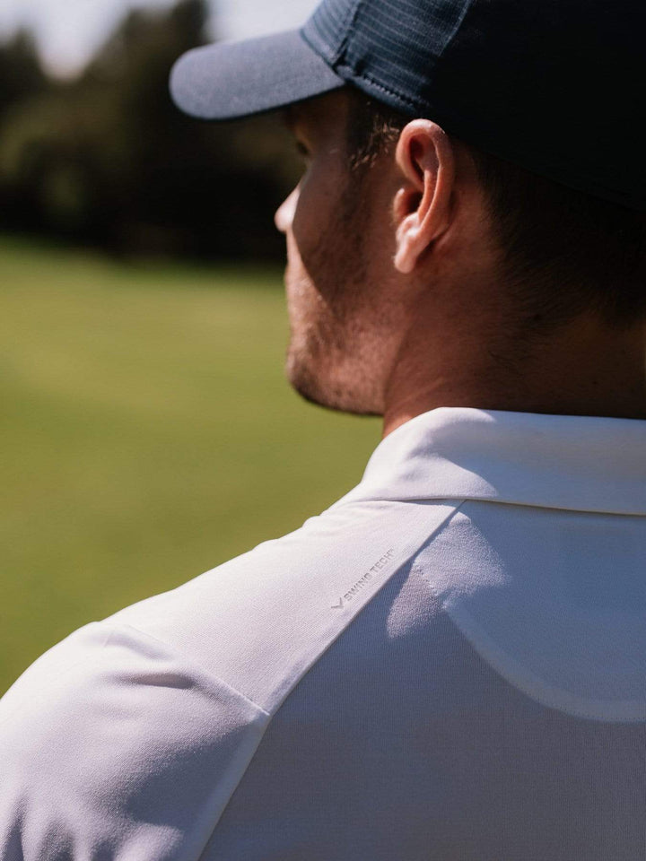 Mens Engineered Stripe Textured Chest Swing Tech Polo-Polos-Callaway Apparel