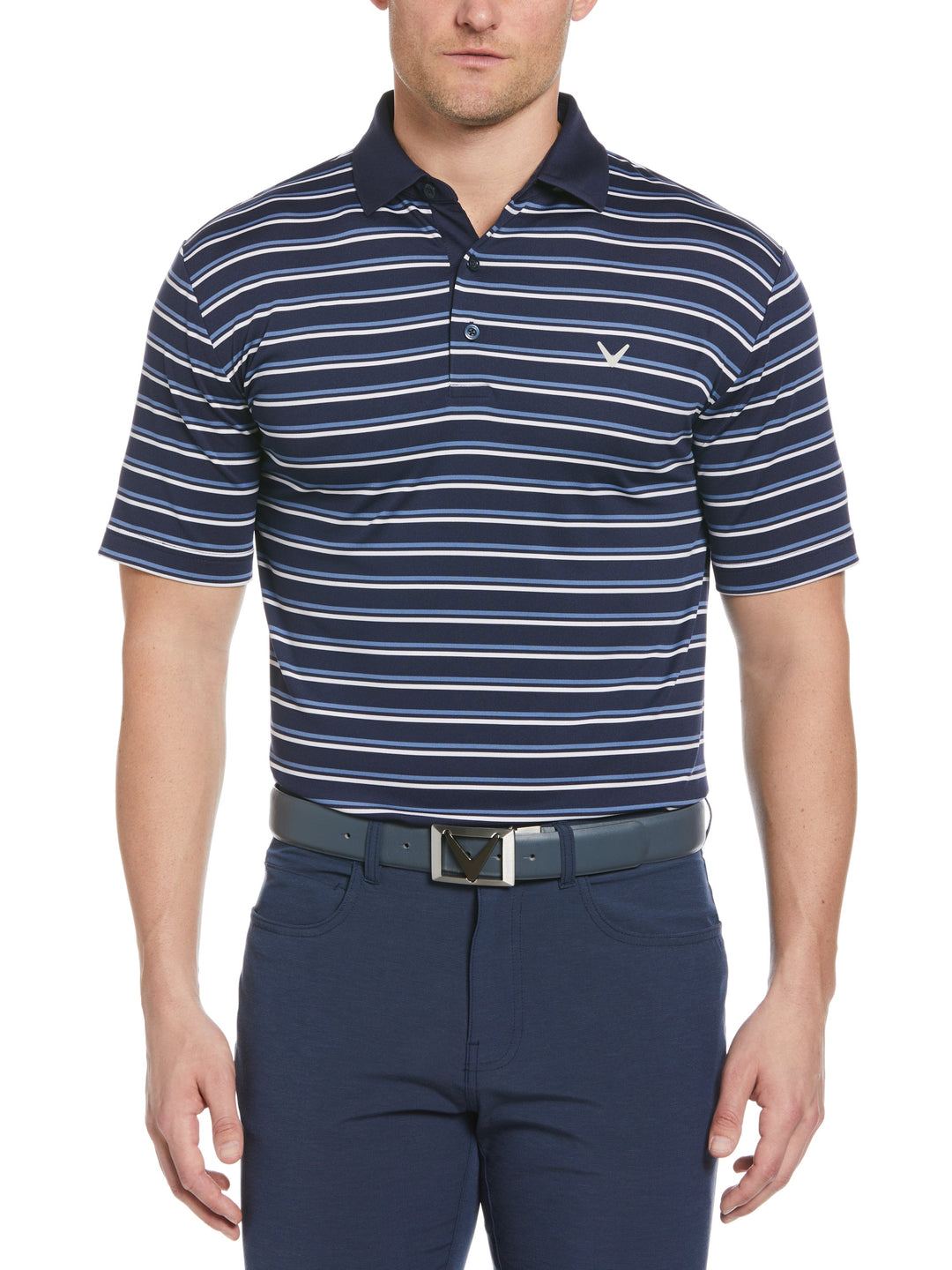 Feeder Stripe Golf Polo (Peacoat) 