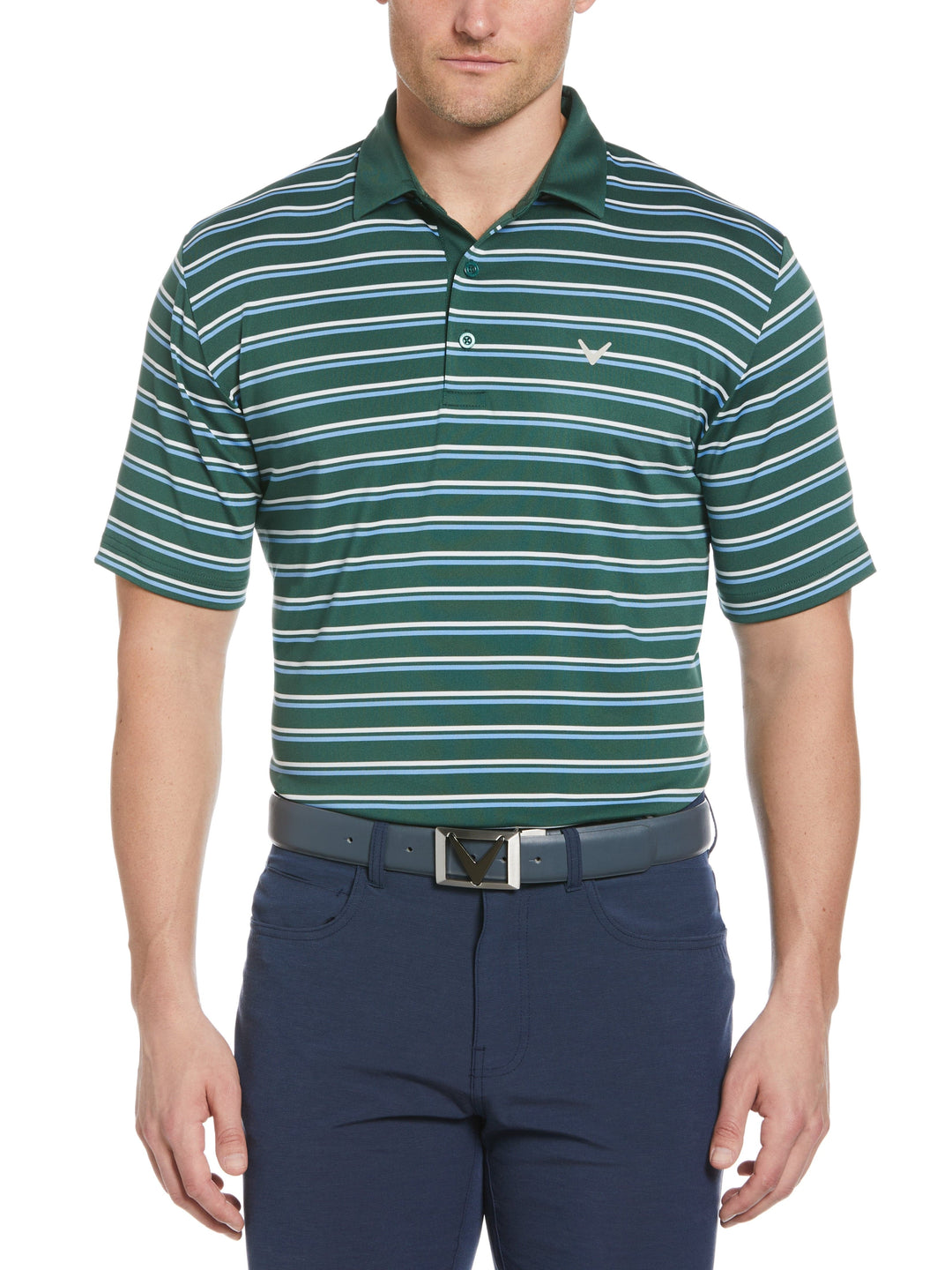 Feeder Stripe Golf Polo (Trekking Green) 
