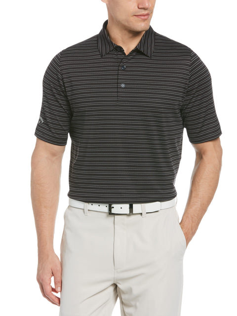 Fine Line Ventilated Stripe Golf Polo Shirt-Polos-Caviar-XXXL-Callaway
