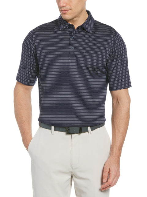 Fine Line Ventilated Stripe Golf Polo Shirt-Polos-Navy-S-Callaway