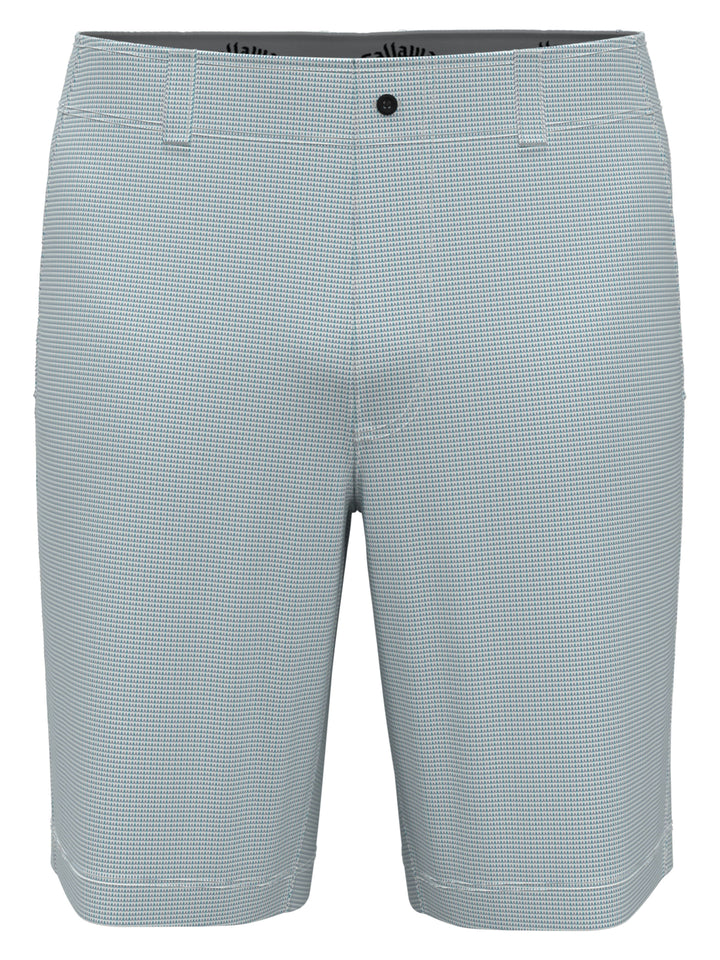 Flat Front Mini Texture Print Golf Short (Bright White) 