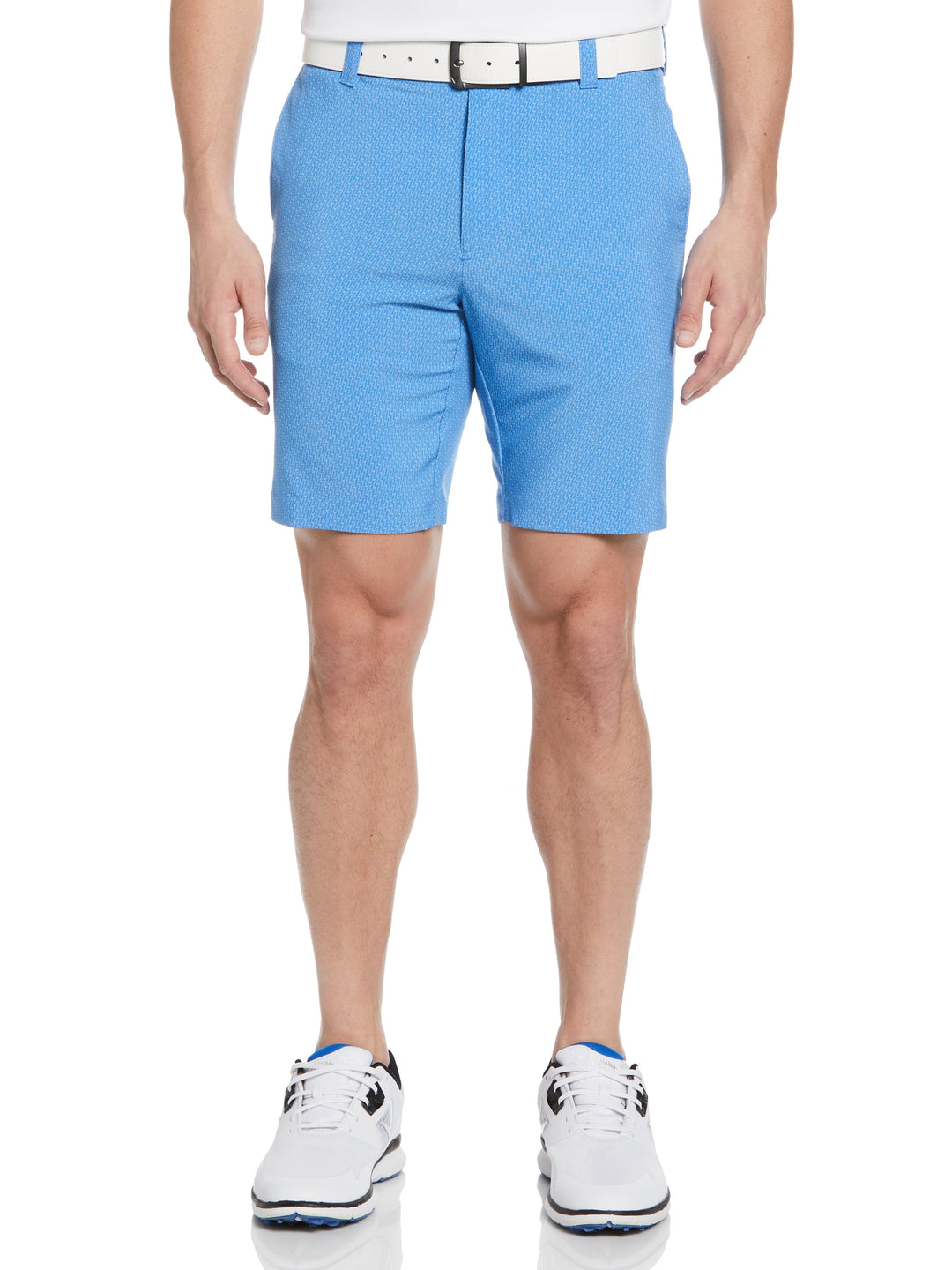 Flat Front Novelty Print Golf Short (Magnetic Blue) 