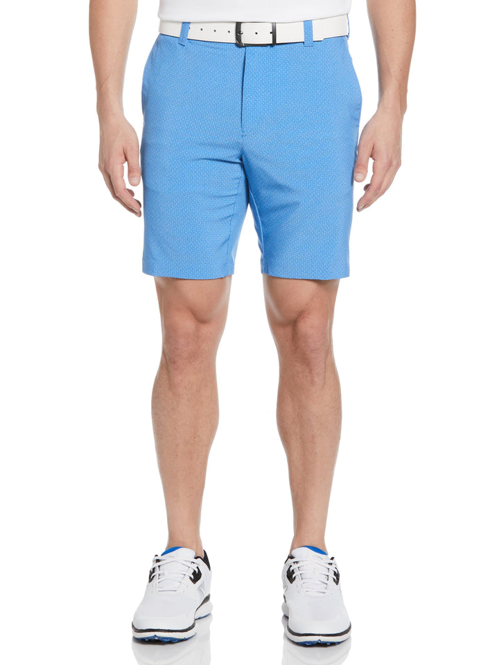 Flat Front Novelty Print Golf Short (Magnetic Blue) 