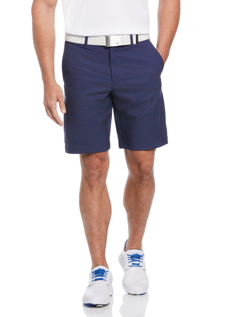 Mens Flat Front Space Dye Fine Line Print Ergo Golf Short-Shorts-Callaway
