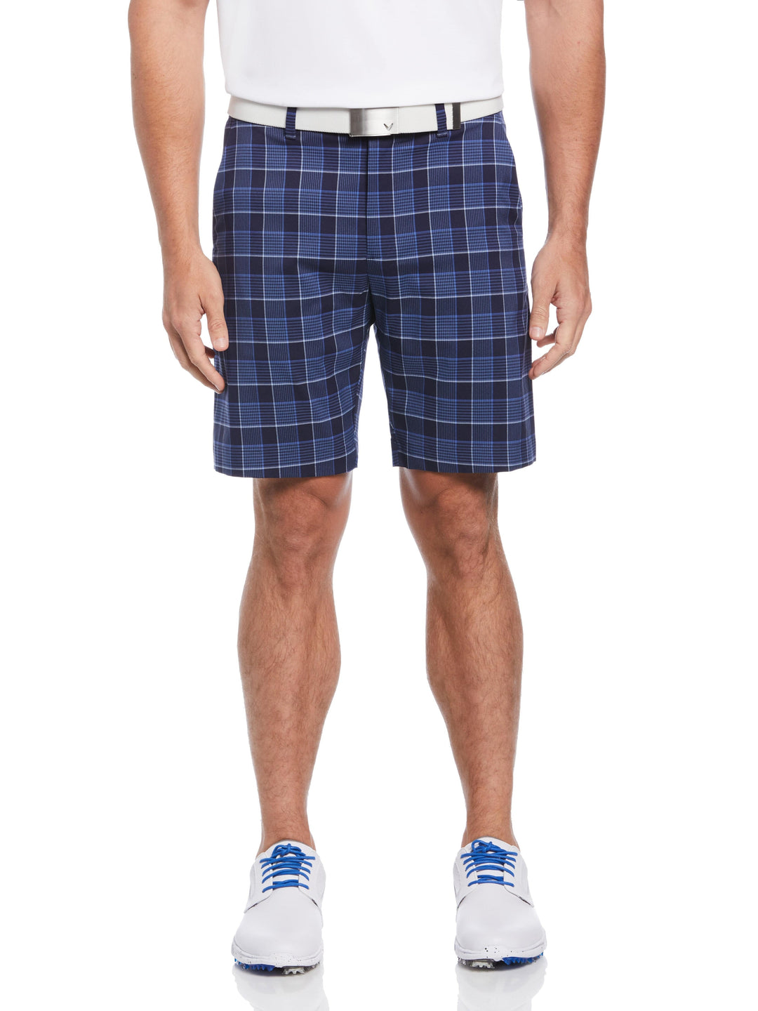 Flat Front Yarn Dye Heritage Plaid Ergo Golf Short (Peacoat) 