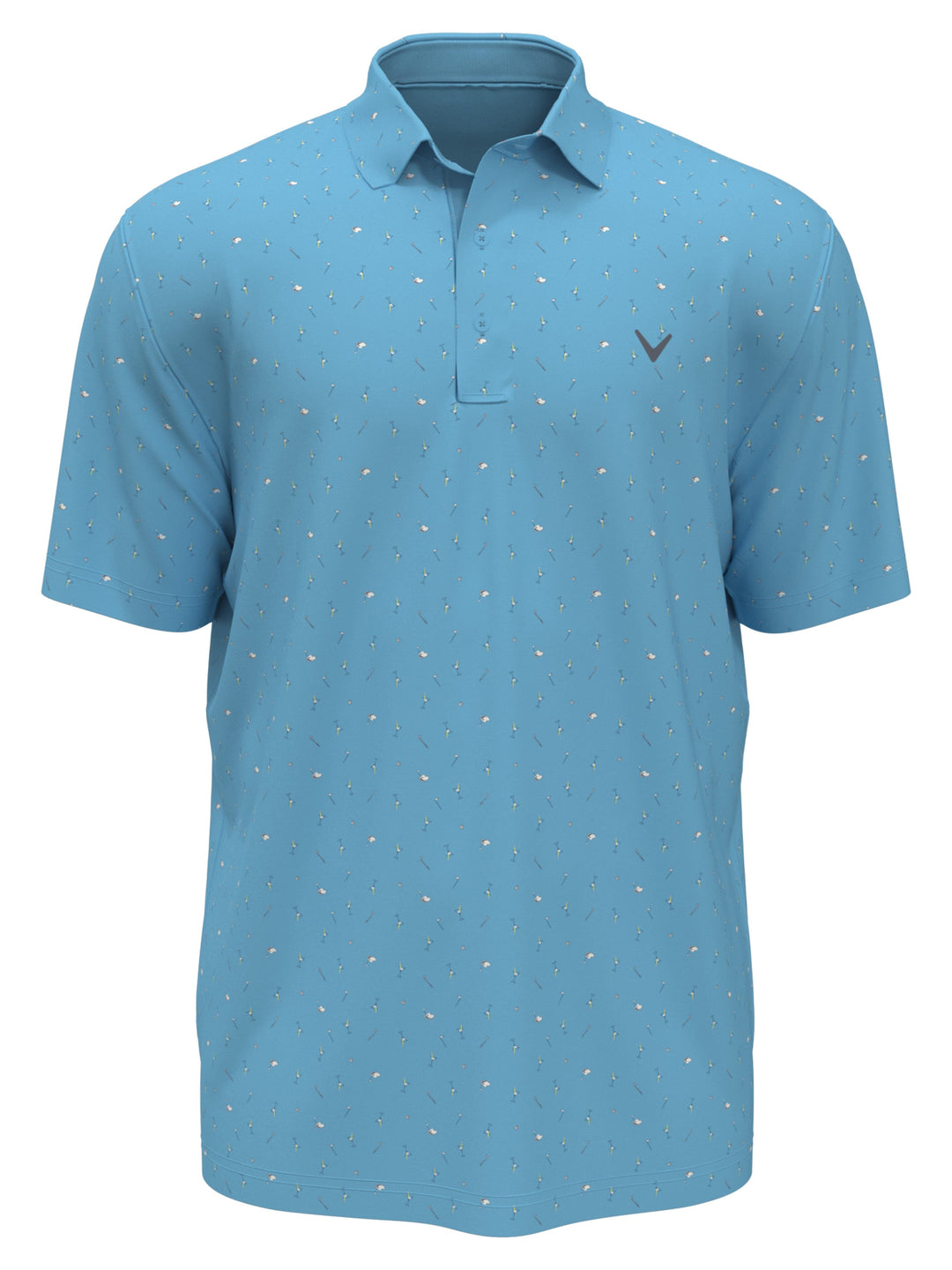 Golf Print Golf Polo (Blue Grotto) 
