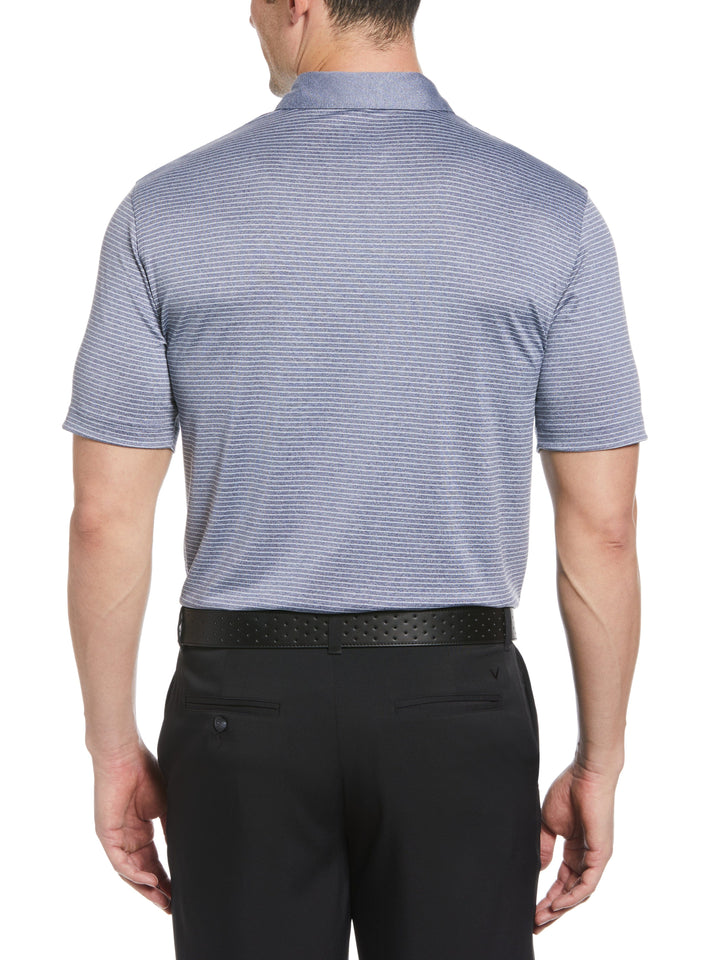 Heather Micro Stripe Golf Polo (Navy Chambry Htr) 