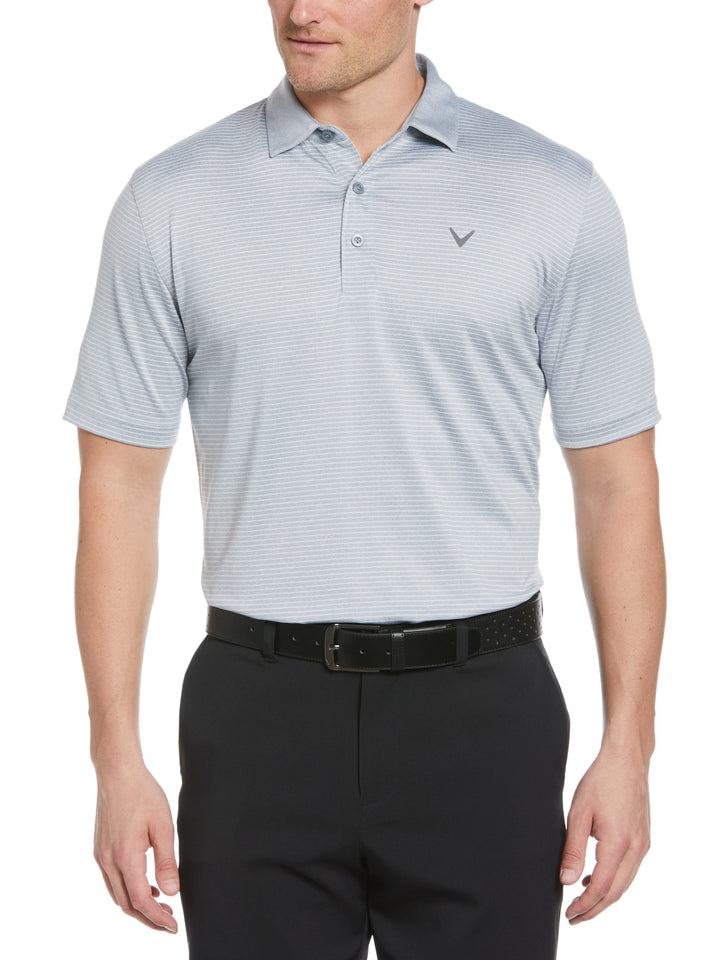 Heather Micro Stripe Golf Polo (Tradewinds Htr) 