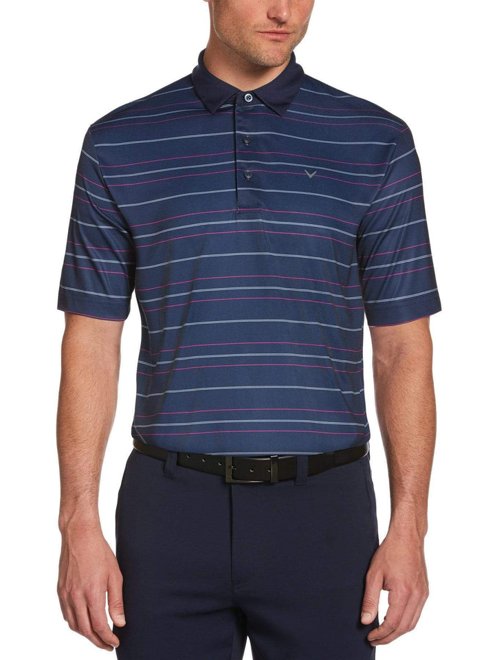 Mens Horizontal Stripe Polo-Polos-Peacoat-S-Callaway