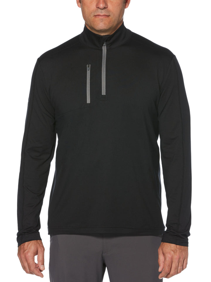 Mens Lightweight 1/4 Zip Shirt (Black) 