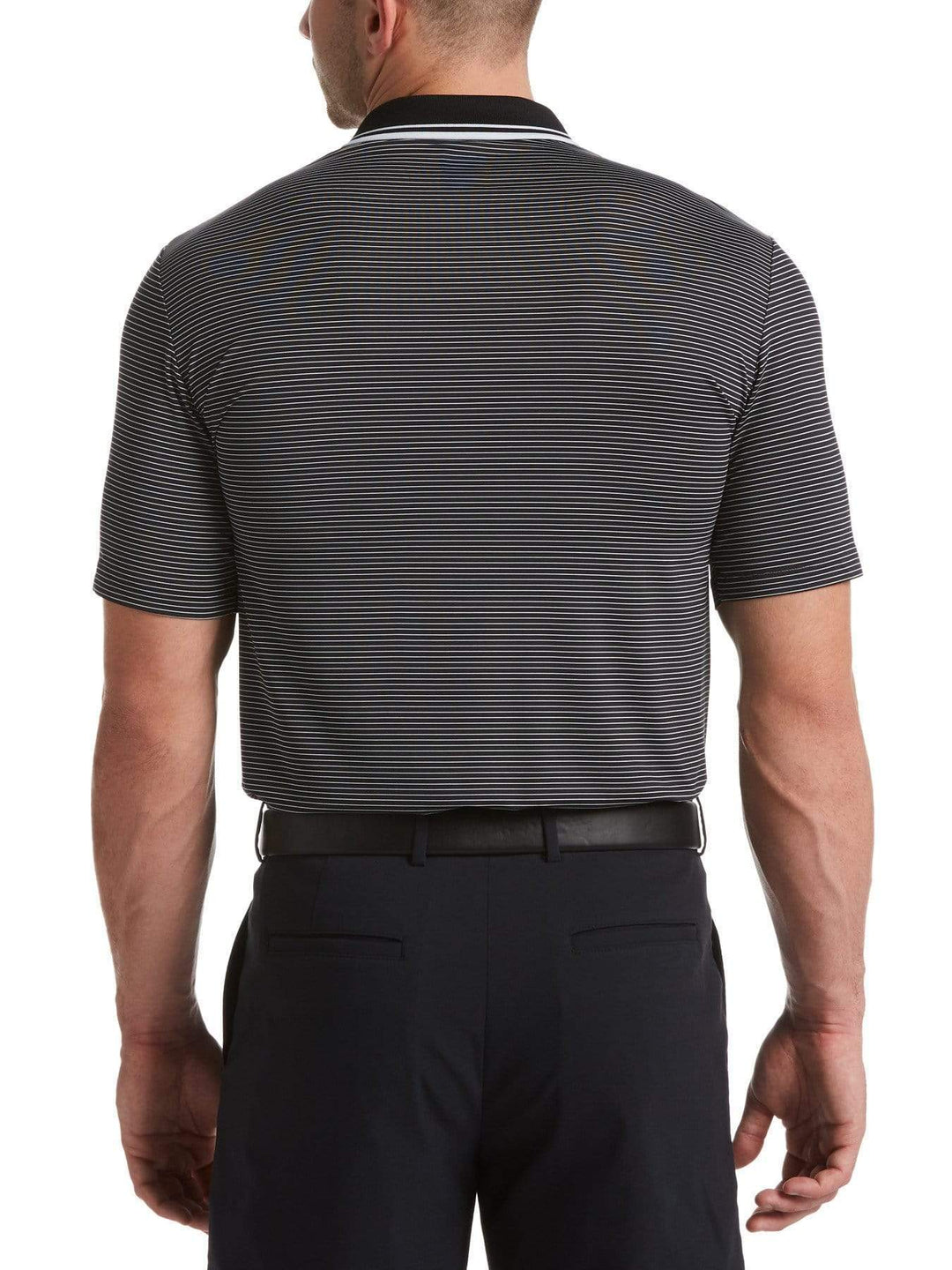 Mens Micro Stripe Polo with Tipped Collar Polos