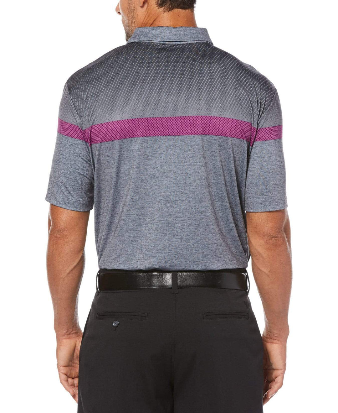 Mens Opti-Dri Heathered Color Block Polo Polos