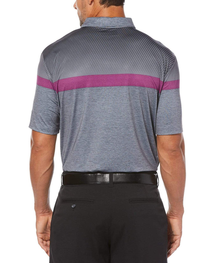 Mens Opti-Dri Heathered Color Block Polo Polos