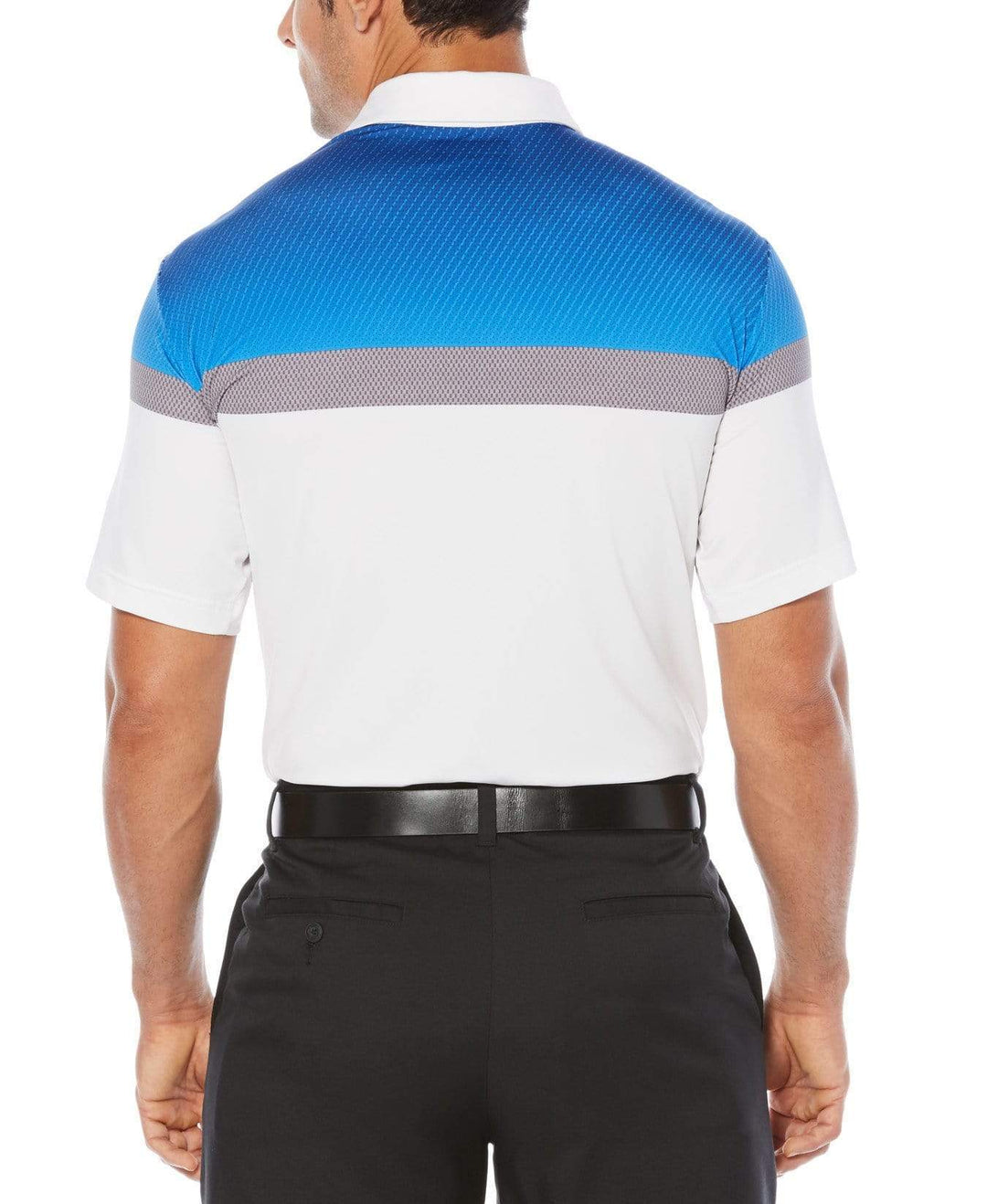 Mens Opti-Dri Heathered Color Block Polo Polos