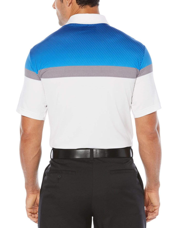 Mens Opti-Dri Heathered Color Block Polo Polos