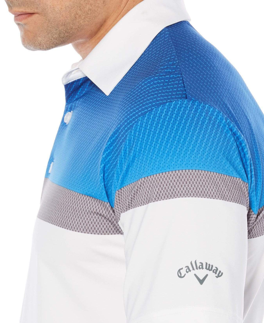 Mens Opti-Dri Heathered Color Block Polo Polos