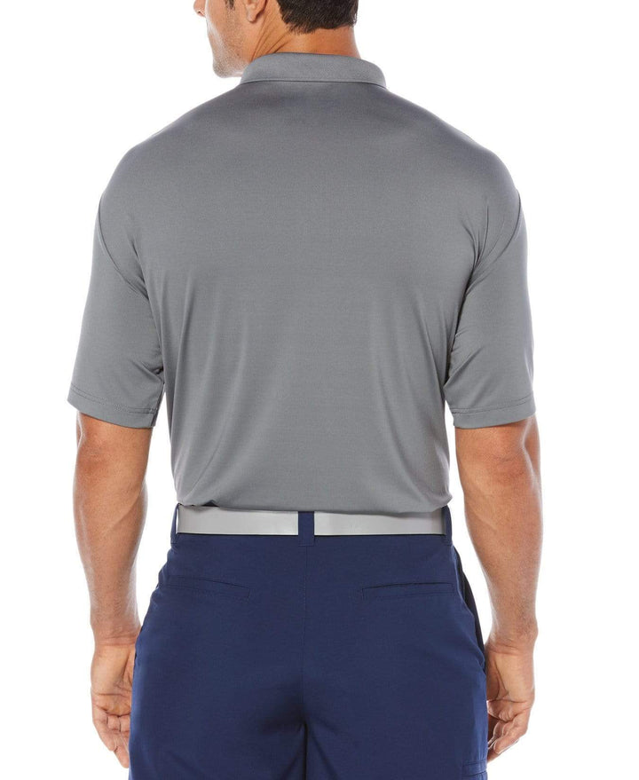 Mens Opti-Dri Textured Color Block Polo Polos