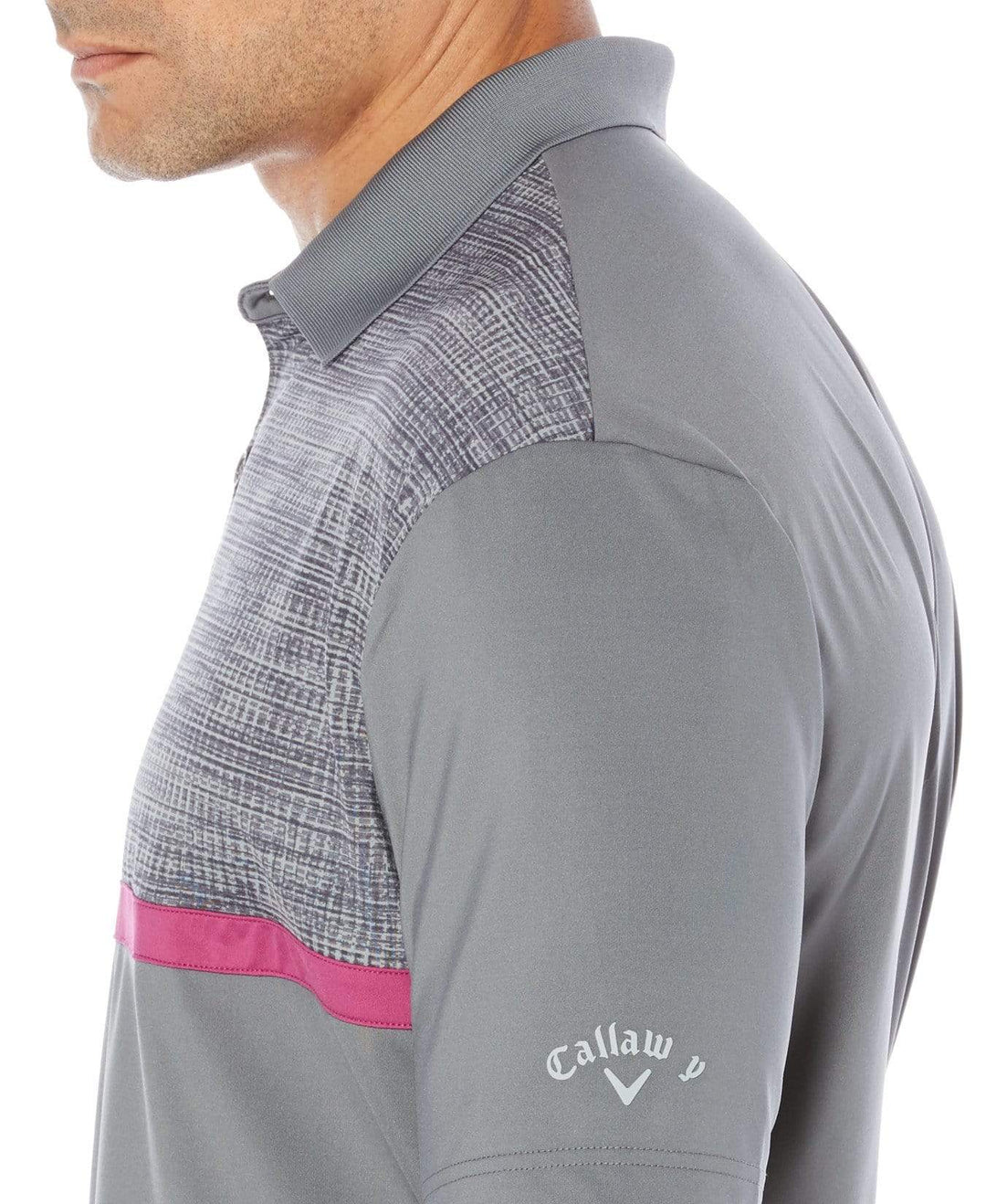 Mens Opti-Dri Textured Color Block Polo Polos