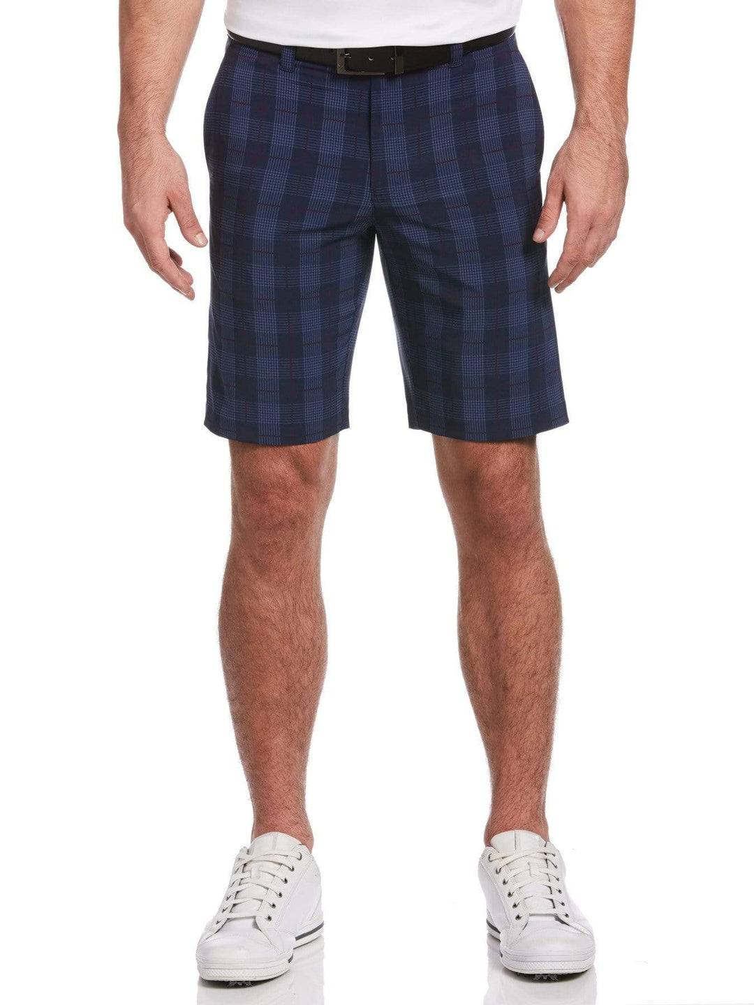 Mens Printed Plaid Short Shorts Peacoat / 34