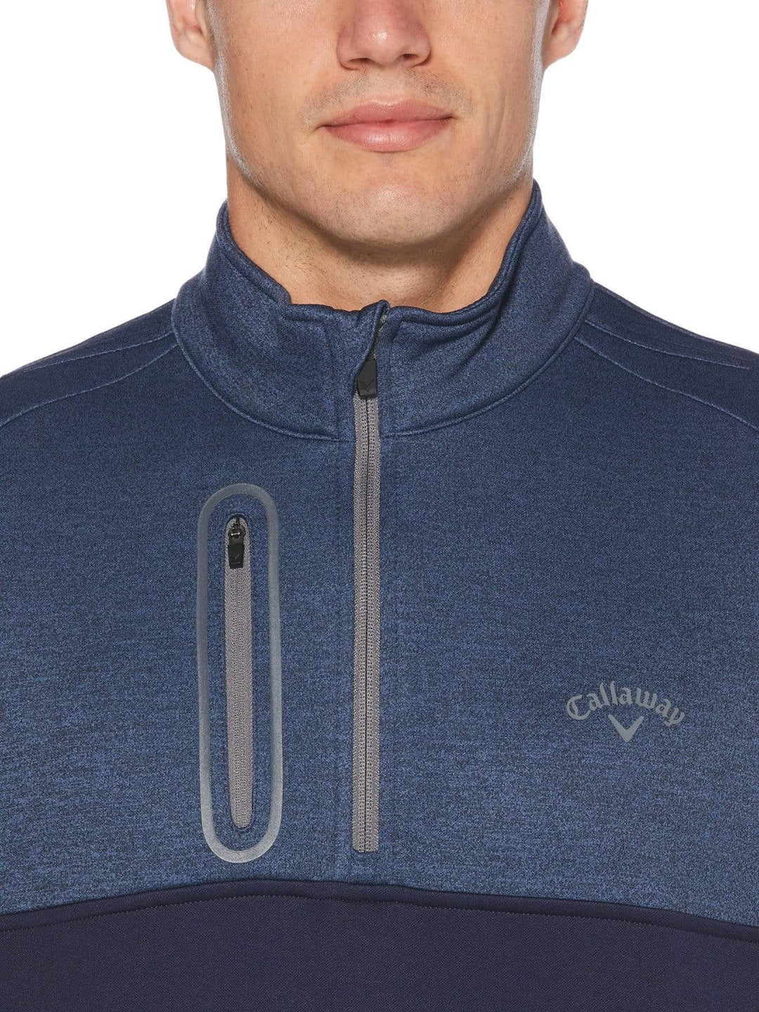 Mens Quarter Zip Banded Collar Pullover-Jackets-Callaway