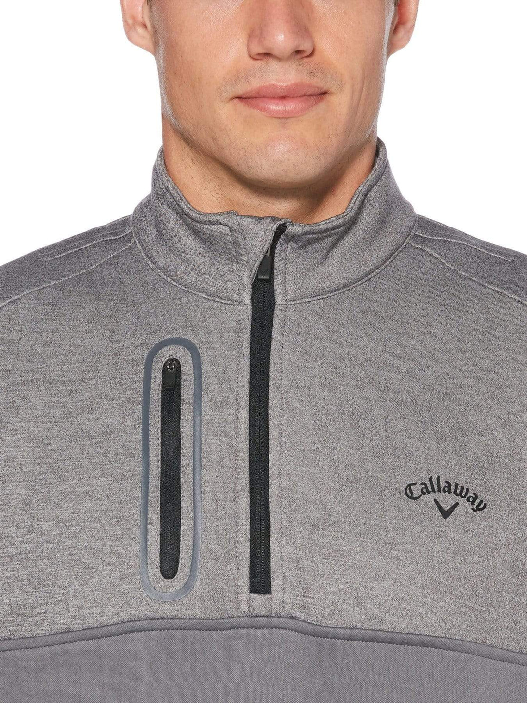 Mens Quarter Zip Banded Collar Pullover-Jackets-Callaway