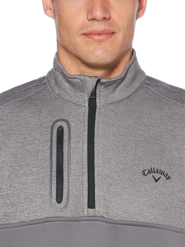Mens Quarter Zip Banded Collar Pullover-Jackets-Callaway