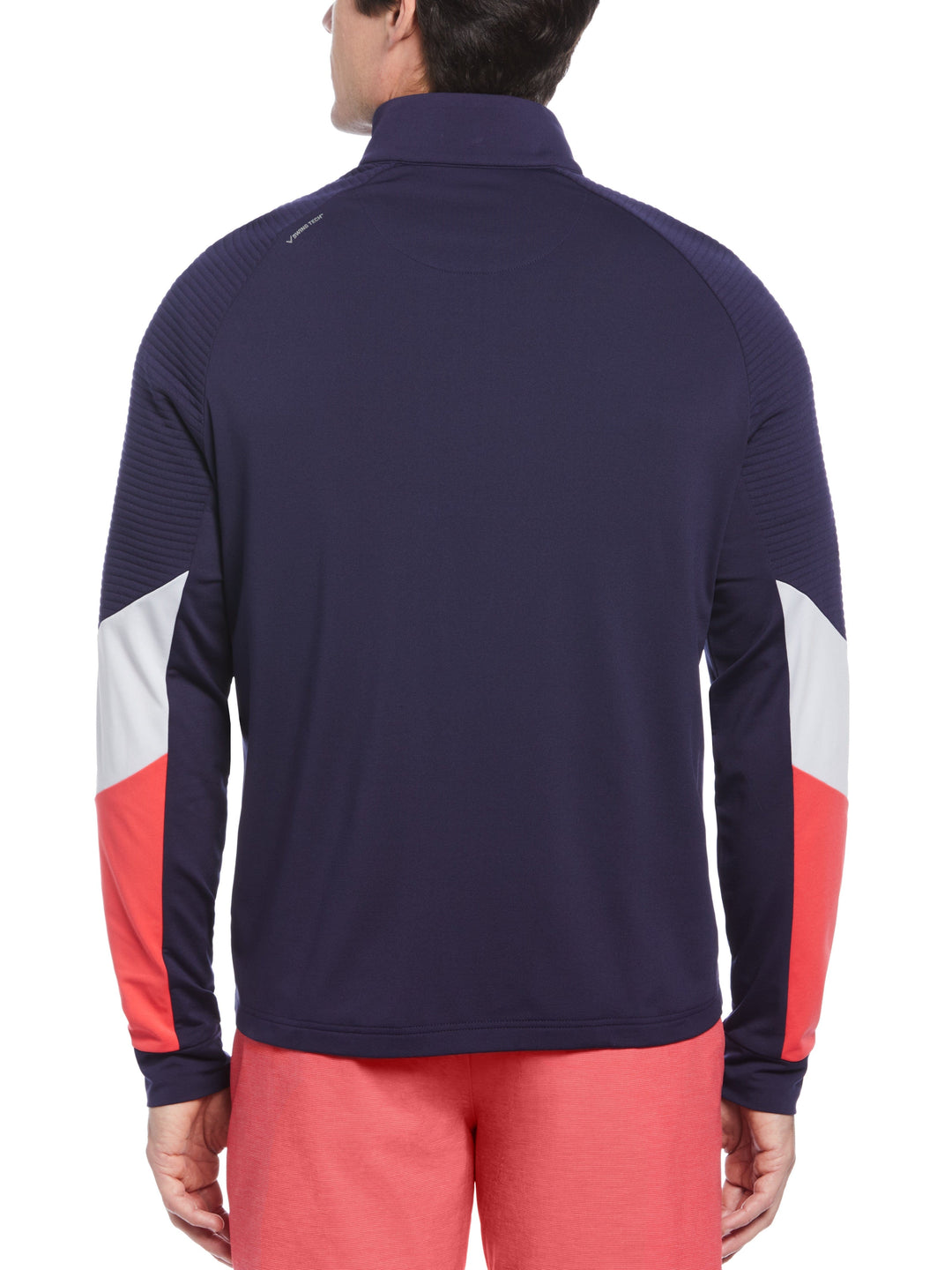1/4 Zip Color Block Pullover Golf Sweater (Peacoat) 