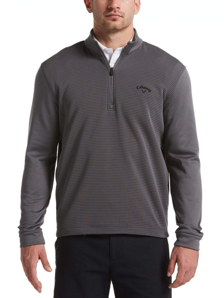 Mens 1/4 Zip Front Ottoman Pullover-Jackets-Quiet Shade-XL-Callaway