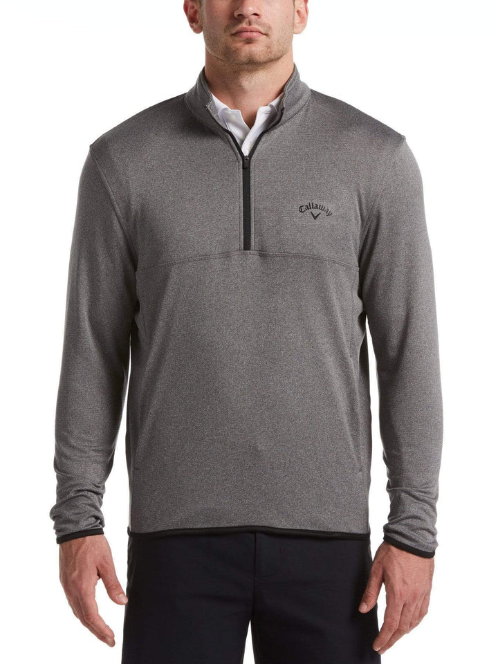 Mens 1/4 Zip Waffle Pullover-Jackets-Medium Grey Heather-XXL-Callaway Apparel