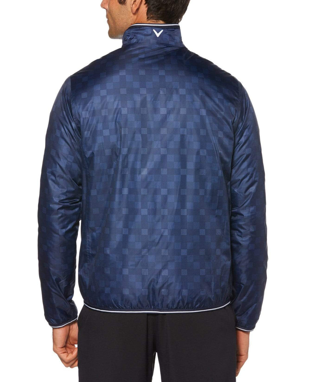 Mens Reversible Fiber Fill Plaid Jacket Jackets Peacoat / XL