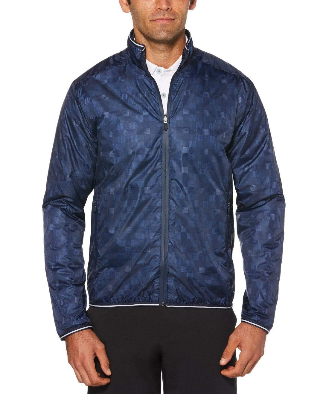 Mens Reversible Fiber Fill Plaid Jacket Jackets Peacoat / XL