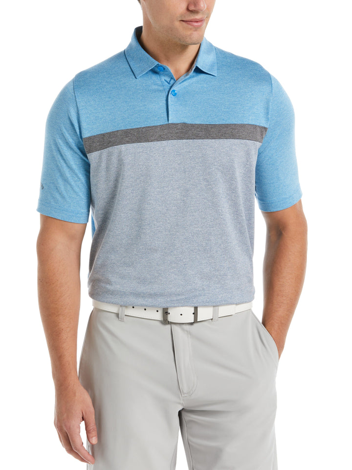 Soft Touch Color Block Golf Polo (Malibu Heather) 