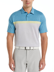 Soft Touch Color Block Golf Polo (Vallarta Blue Htr) 
