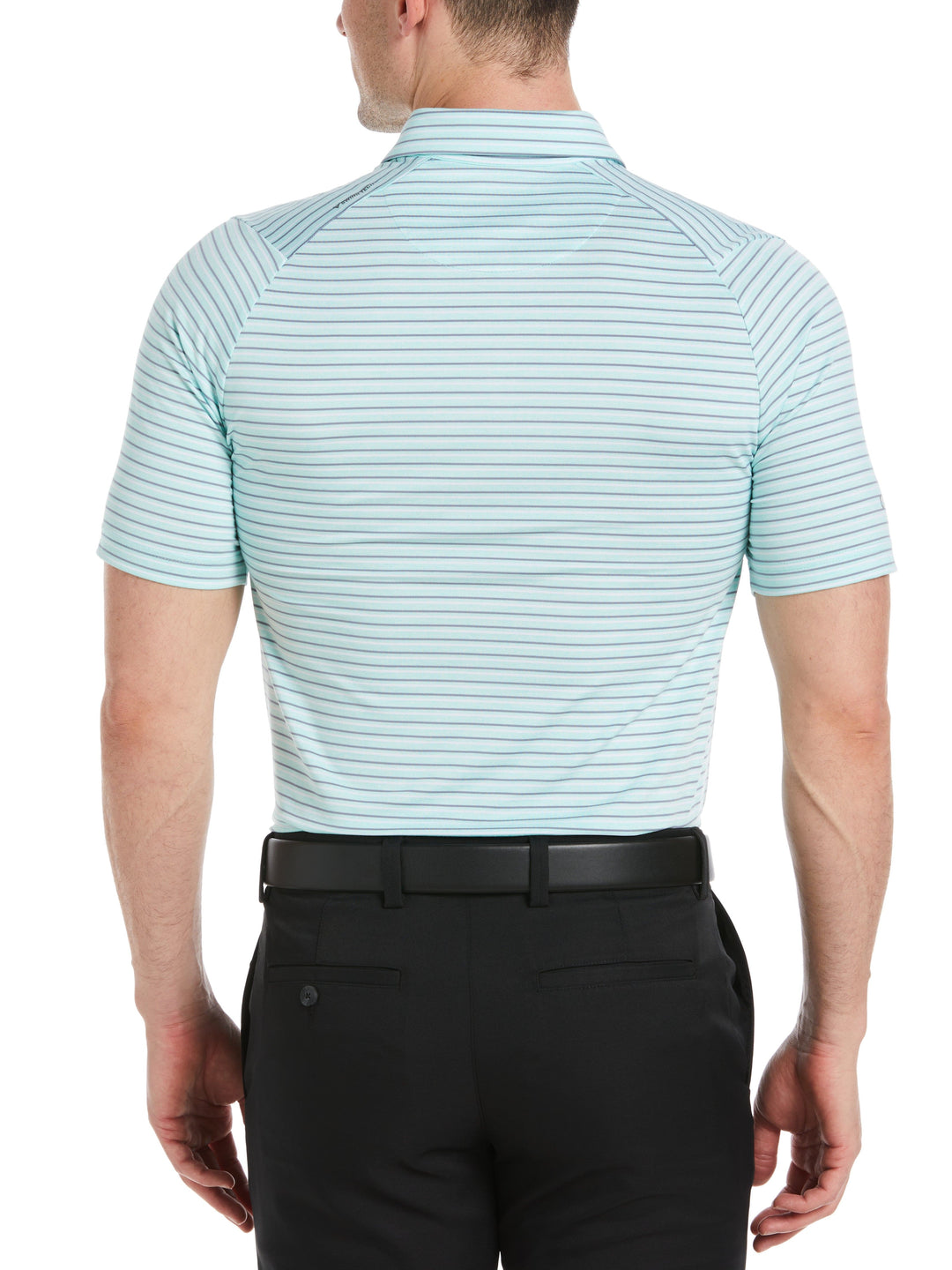 Soft Touch Stripe Golf Polo (Aruba Blue Heather) 