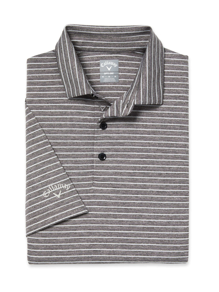 Soft Touch Stripe Golf Polo (Black Heather) 