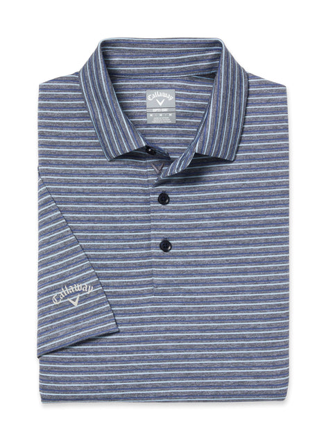 Soft Touch Stripe Golf Polo (Peacoat Heather) 