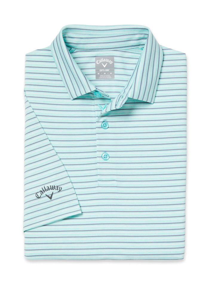 Soft Touch Stripe Golf Polo (Aruba Blue Heather) 