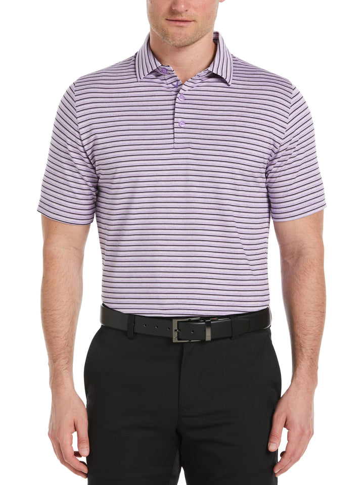Soft Touch Stripe Golf Polo (Light Fairy Wren Htr) 