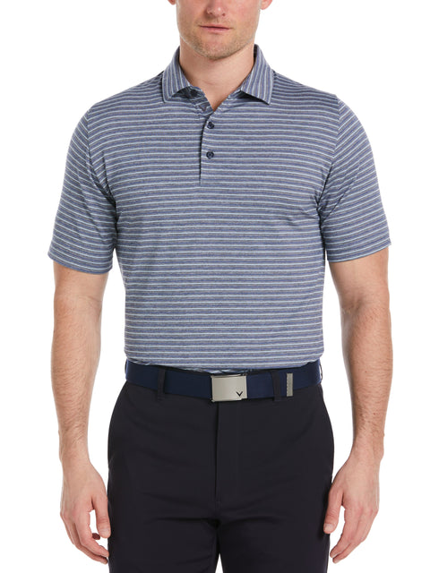 Soft Touch Stripe Golf Polo (Peacoat Heather) 