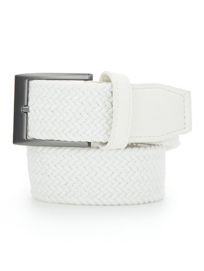 Mens Solid Braided Belt (Bright White) 