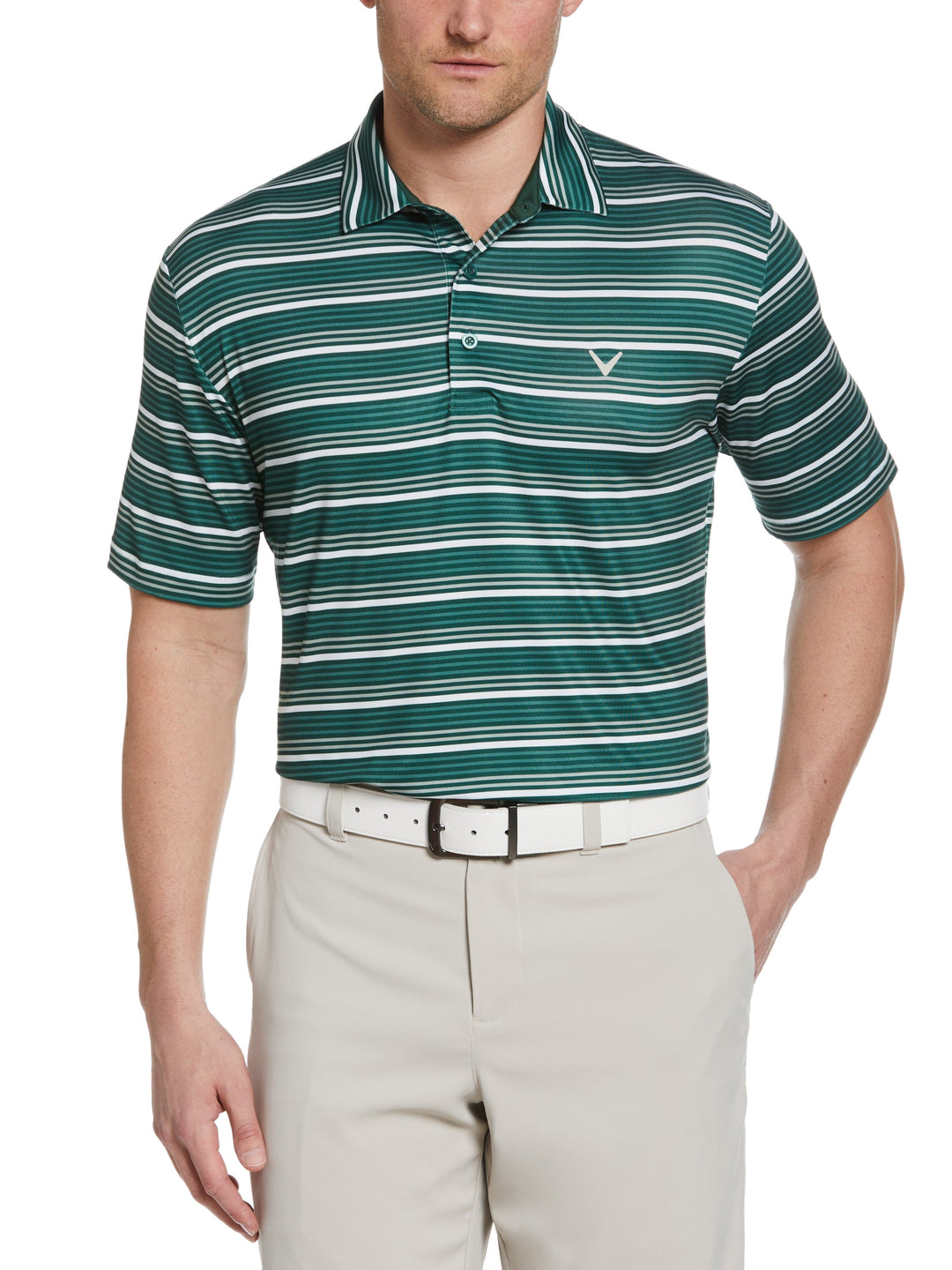 Stripe Golf Polo (Trekking Green) 
