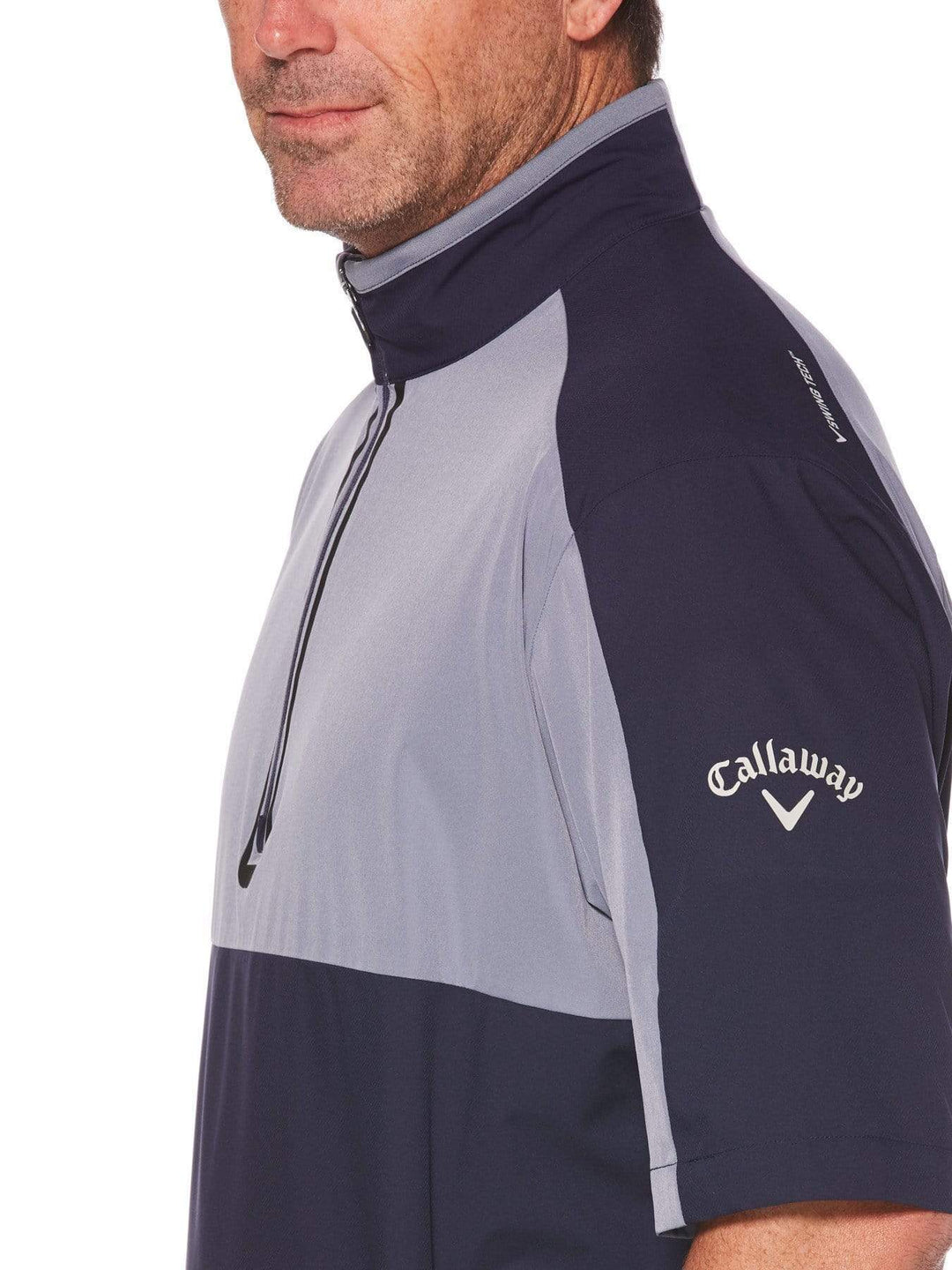 Mens Swing Tech 1/2 Sleeve Color Block Golf Windshirt-Jackets-Callaway
