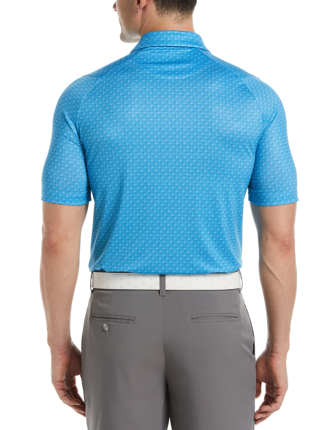 Men's Swing Tech Allover Chevron Golf Polo Shirt (Malibu Blue) 